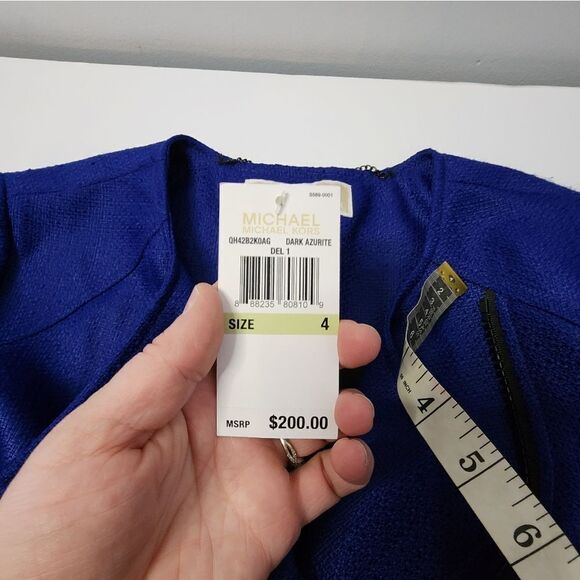 MICHAEL Michael Kors NEW AZURITE Moto Faux Leather Zip Jacket 4 See Photo 4 Wear - Picture 5 of 10